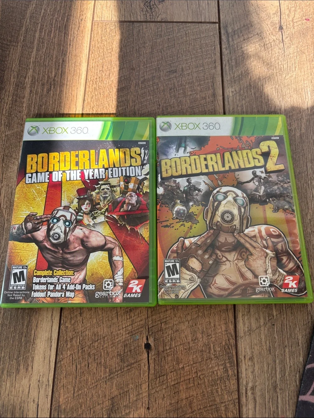 Borderlands & Borderlands 2 Xbox 360 Games - Yellow/Brown Covers